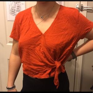 Orange Wrap Shirt